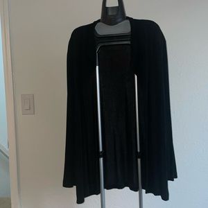 Chico’s travelers stretchy open sweater with folded collar & side slits size 2